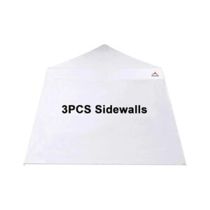 3 Pack White 10x10 Slant Leg Pop Up Canopy Sidewalls with Durable 300D Polyester Fabric