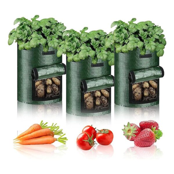 3 Packs, Large Capacity Fabric Planting Bags for Vegetables and Flowers