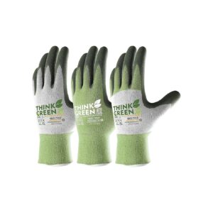 3 Pairs in Green, White, and Grey, Large Size, with Micro-Foam Latex Coating