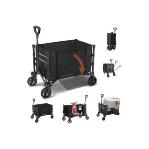 3 in 1 Collapsible Wagon for Groceries, Bench, and Beach Storage, 220lbs Capacity