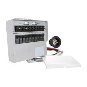 30-Amp 10-Circuit Manual Transfer Switch with Meters and Optional Power Inlet