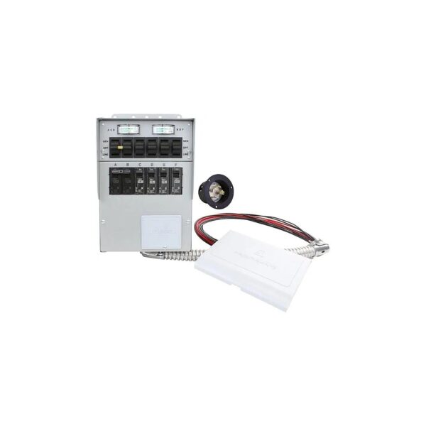 30-Amp 6-Circuit Manual Transfer Switch with Optional Power Inlet