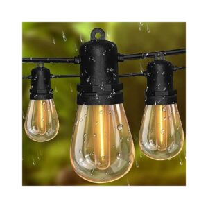 30FT S14 LED Outdoor String Lights with LED Edison Vintage Bulbs