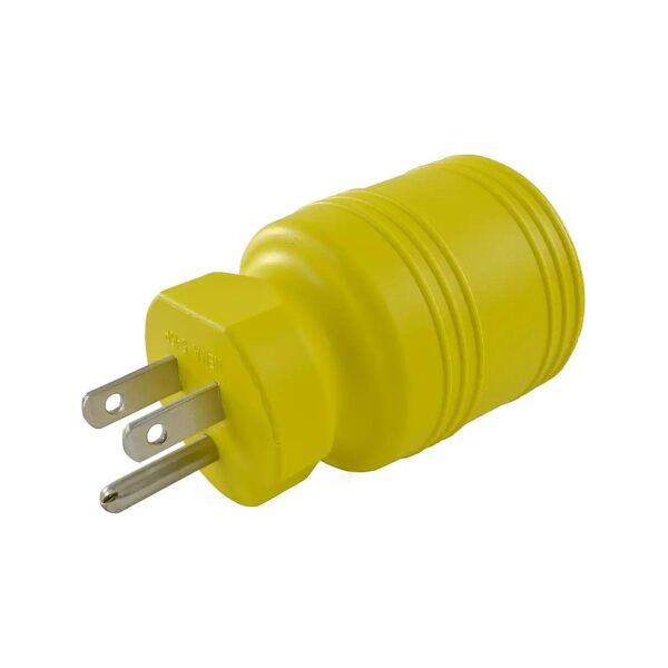 30R Plug Adapter with 15A NEMA 5-15P Connector, Yellow and 125V