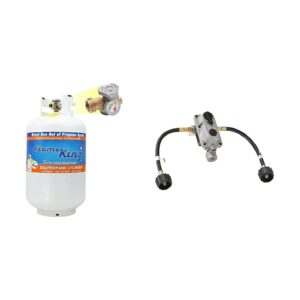 30lb Steel Propane Tank Cylinder with OPD Valve and Built-in Gas Meter Gauge for RVs