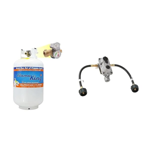 30lb Steel Propane Tank Cylinder with OPD Valve and Built-in Gas Meter Gauge for RVs