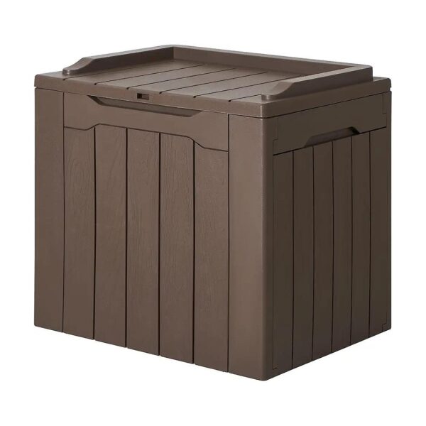 31 Gallon Resin Deck Box for Indoor and Outdoor Storage of Cushions and Garden Tools