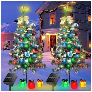 31 in Solar Powered Christmas Tree Lights with 8 Modes and 23 Accessories for Garden