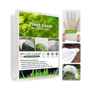 31Ftx10Ft 0oz Polypropylene Fabric, Protects Plants from Frost, Sun, and Pests, Reusable