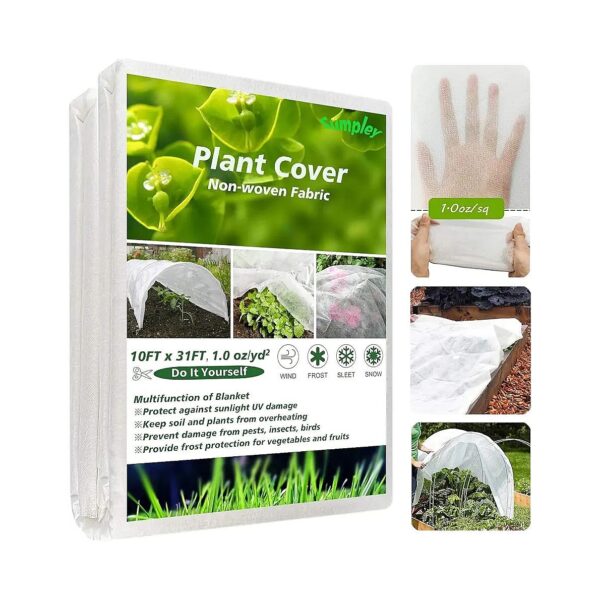 31Ftx10Ft 0oz Polypropylene Fabric, Protects Plants from Frost, Sun, and Pests, Reusable