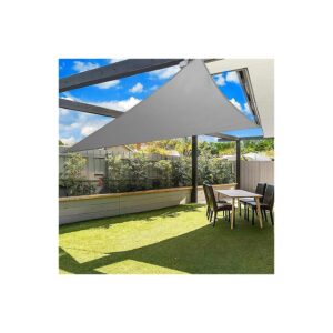 32 Foot x 32 Foot x 32 Foot Grey Triangle Outdoor Patio Shade Sail UV Blocker