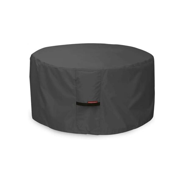 32 inch Diameter Round Fire Pit Cover Waterproof Heavy Duty 600D Polyester Fabric Black