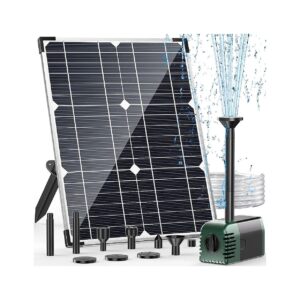 320GPH Solar Water Fountain Pump for Large Fish Pond, Garden, and Waterfall