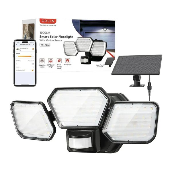 330 Degree Adjustable Solar Flood Lights for Garage and Yard