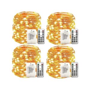 33Ft 100 Warm White LED Fairy Lights Battery Operated with Timer and Copper Wire