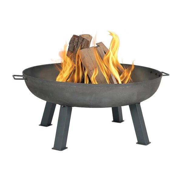 34-Inch Durable Cast Iron Fire Pit Bowl with Handles