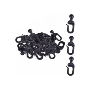 36 Pcs Black Plastic Hooks for Hanging Gazebo Curtains and Mosquito Netting