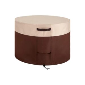 36" Round Fire Pit Cover with Waterproof Oxford Fabric and Air Vents for Wind Protection