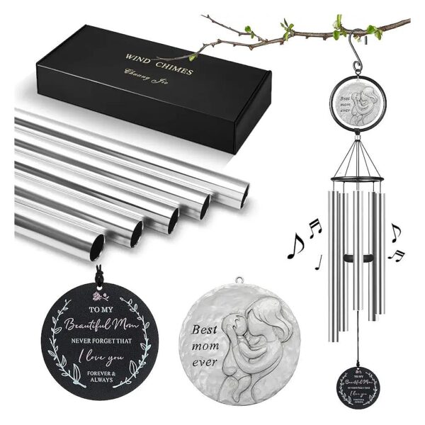 36 Silver Anodized Aluminum Wind Chime Gifts for Mom