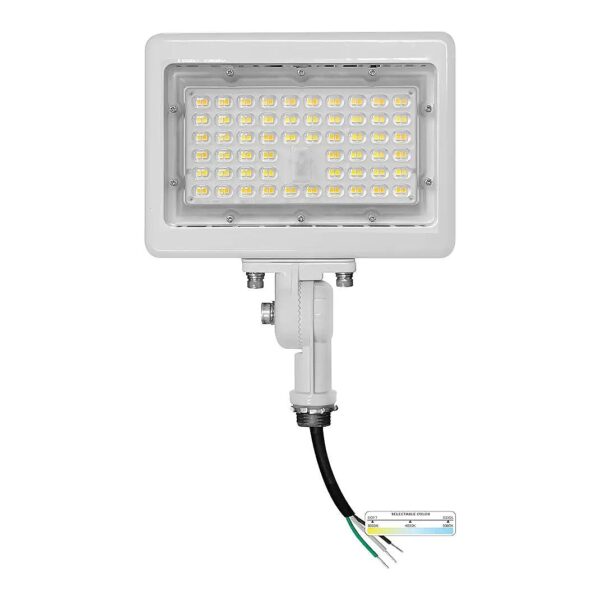 3CCT LED Flood Light with Adjustable Knuckle Mount and 120-277V Universal Voltage