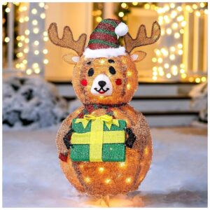 3FT Tall LED Collapsible Reindeer Light for Christmas Event Decor