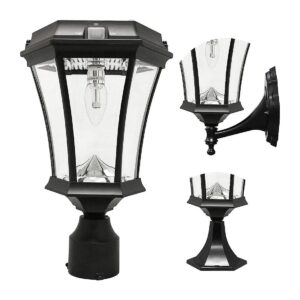 3-Inch Solar Powered Light Fixture for Lamp Posts and Columns with Flat Mount Option