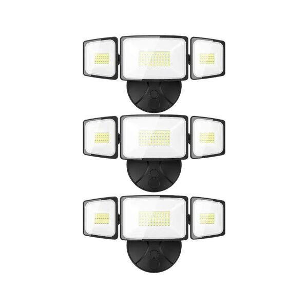 3-Pack 60W LED Flood Lights with Switch Control for Patio and Garden