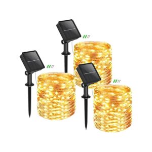 3Pack Solar Powered LED String Lights for Outdoor Patio Yard Trees Garden with 240 LEDs