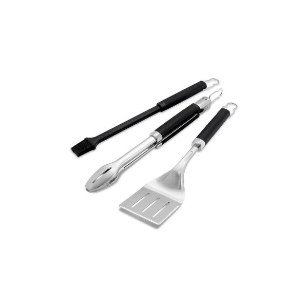 3-Piece Stainless Steel Grilling Tool Set with Beveled Edge Design