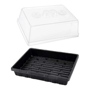 3-Set Thick Plastic Seed Starter Trays with 5' Humidity Domes for Seed Starting