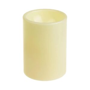 3x4 Ivory LED Candle with Polished Surface and LED Flameless Design