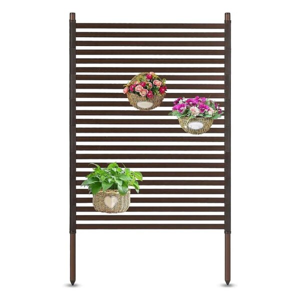 3x5ft Outdoor Metal Slatted Screen Fence for Secure Patio