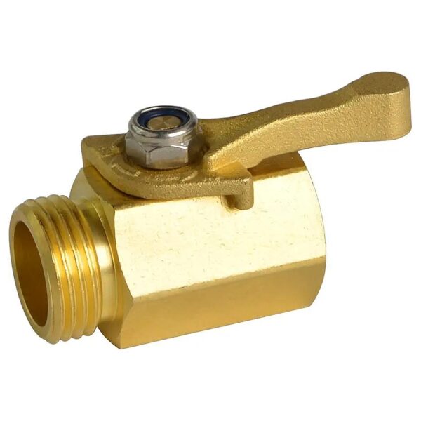 4" Brass Shut Off Valve with Large Handle and Full Flow Garden Hose Connector