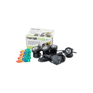 4 Color LED Lens Cap Spotlight Kit for Outdoor Pond Fountain Illumination