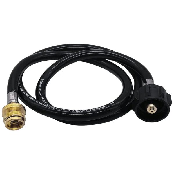 4 Foot Rubber Propane Adapter Hose for Connection to 20 Pound or Larger LP Tanks