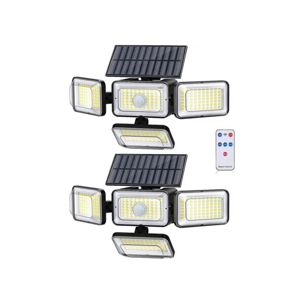 4 Heads, 2500LM Brightness, Motion Sensor LED Outdoor Lighting, IP65 Waterproof