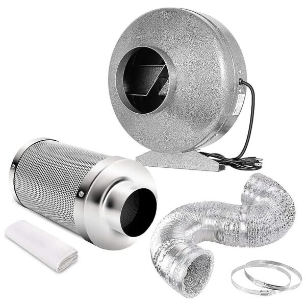 4 Inch 190 CFM Inline Carbon Filter and Ducting Combo for Optimized Ventilation