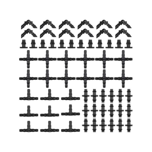 4 Inch Drip Irrigation System Kit with Barbed Connectors and Fittings