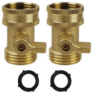 4 Inch Solid Brass Water Hose Shut Off Valve with Flushing Cap for Hose Connectors