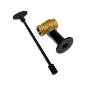 4 NPT Flat Black Gas Fire Pit Valve Kit with Solid Brass Valve and Black Key