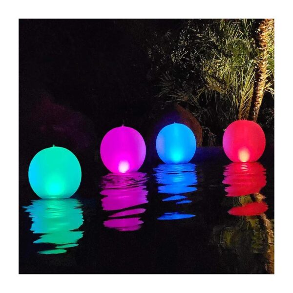 4 PCS Solar Powered LED Glow Globe Pool Light Set with Waterproof and Durable Design