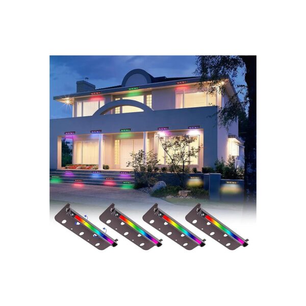 4 Pack 7inch LED Hardscape Lighting Kit with RGBW Color Changing and Long Lifespan