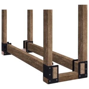 4 Pack Firewood Log Storage Rack Bracket with Adjustable Width