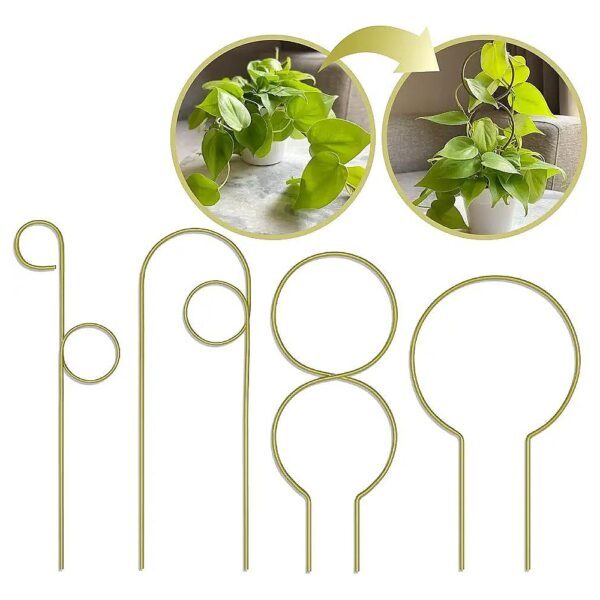 4 Pack Gold Indoor Metal Trellises for Monstera Philodendron Pothos Climbing Plants