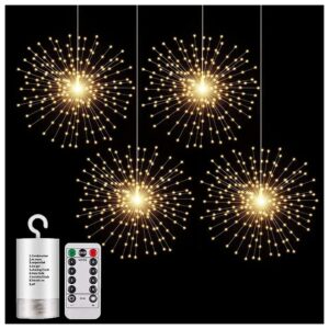 4 Pack High-Quality LED Firework Lights with Remote Control and Timing