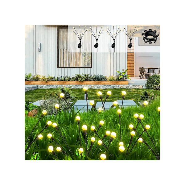 4 Pack Solar Firefly Garden Lights with Swaying Motion and High Efficiency