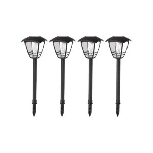 4 Pack Solar Garden Pathway Lights with Unique Modern Design for Outdoor Lighting