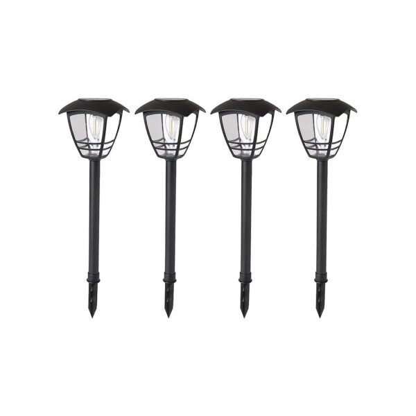 4 Pack Solar Garden Pathway Lights with Unique Modern Design for Outdoor Lighting