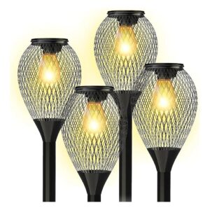 4 Pack Solar Powered Outdoor Lighting for Lawn, Yard, and Walkway