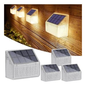 4 Pack Solar Powered Outdoor Wall Lights LED Waterproof Decor for Patio and Garden